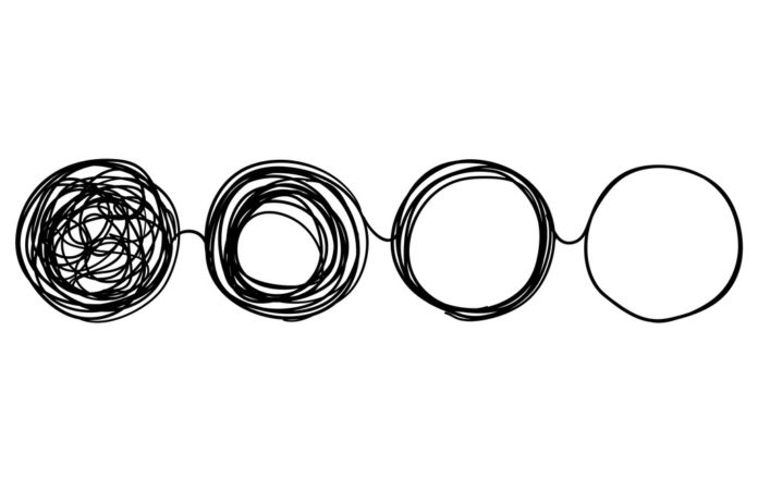 hand drawn linked scribble circle illustration symbol for Transform logo, change icon, evolution,business development,solving problem Vector. doodle isolated