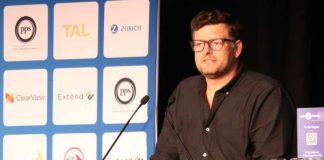 Brett Wright, founder LifeBid, speaking at Riskinfocus 26, Sydney.