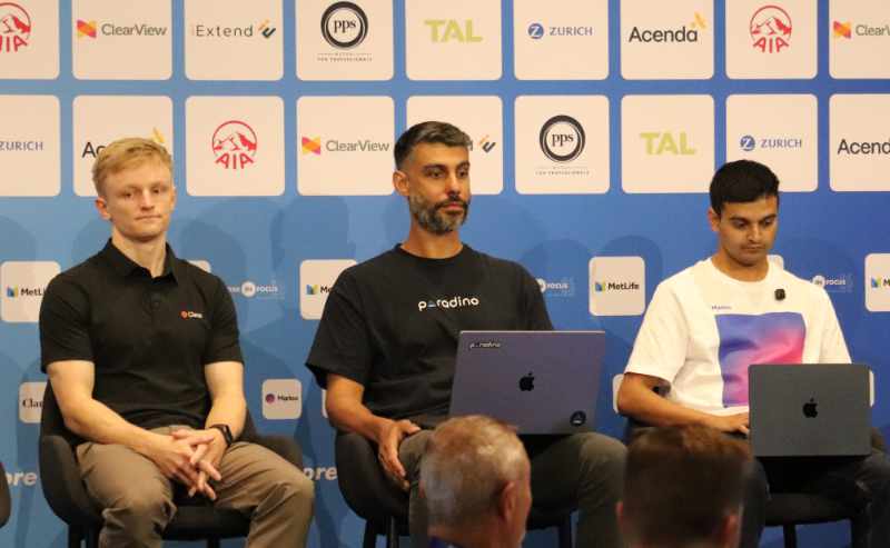 Pictured (L-R): Connor Disselkoen, Co-founder, Claras AI, Josh Ratnarajah, Co-founder and CTO, Paradino AI, and Shakeel Lala, CEO, Marloo.